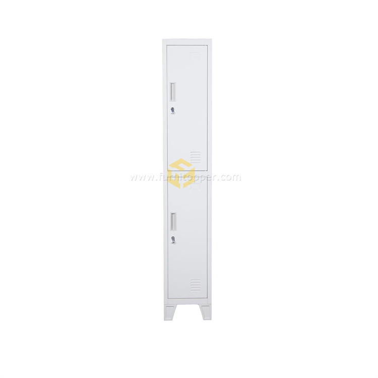 Metal Single Door Steel Wardrobe  with Standing Feet Metal Clothes Locker