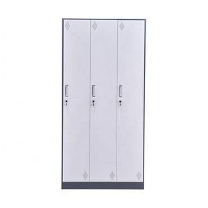 Factory Wholesale Steel Wardrobe Closet 3 Door Metal Steel Locker Clothes Storage Cabinet