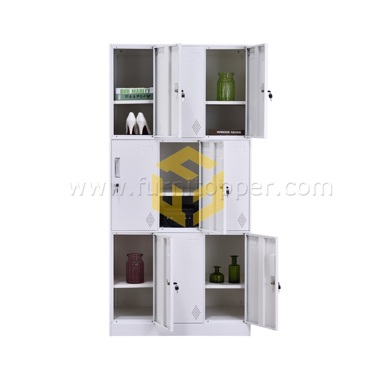 Durable and Secure Storage Solution Metal Locker Cabinet Office Steel Armoire Clothes Storage Wardrobe