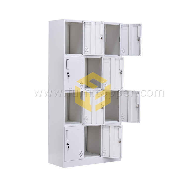 Stadium Gym School  Iron 12 Doors Storage Locker Garage Organizer Steel Cabinet Locker Metal Closet Worker Locker