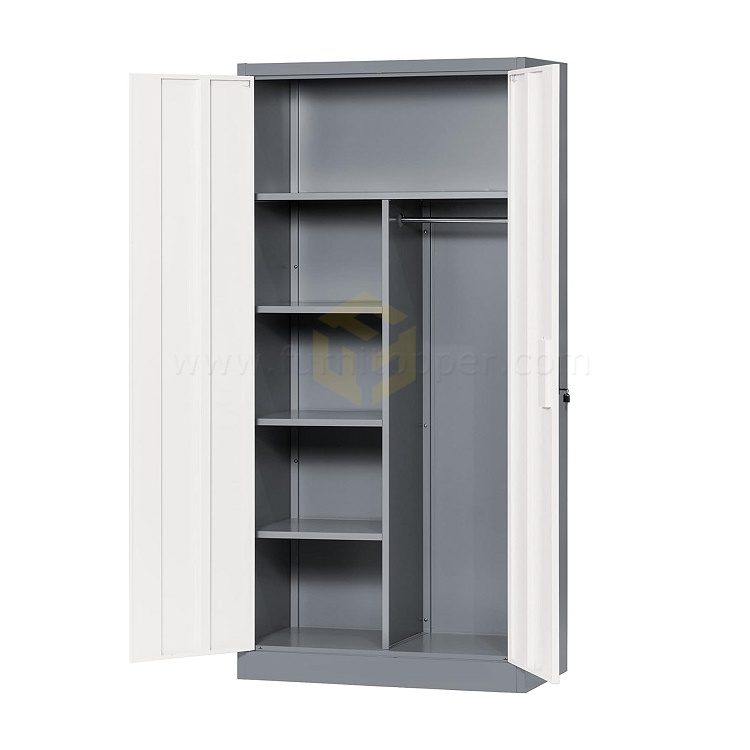 Office Garage Utility Room Lockable Metal Cleaning Cupboard Broom Cabinet Steel Cupboard for Cleaning Supplies