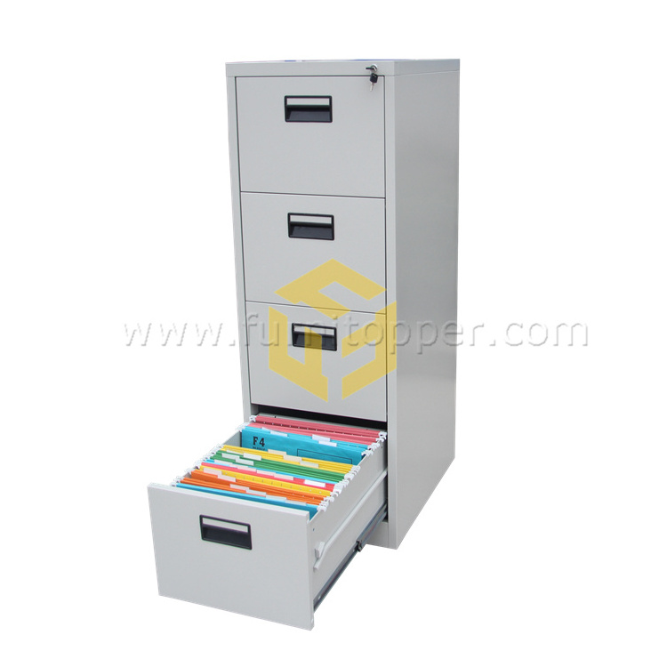 4 Drawer Steel Filing Cabinet Office Storage Metal File Cabinet with Central Lock