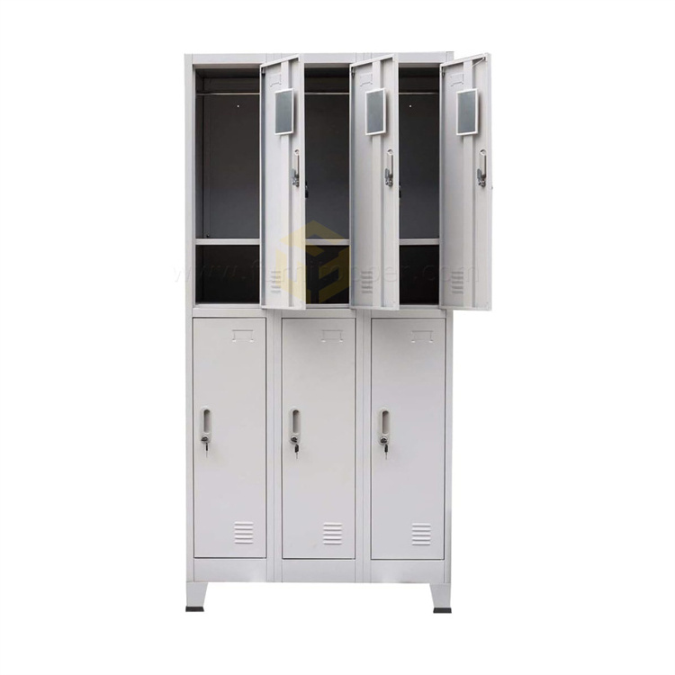 Workshop 6 Door Industrial Steel Locker Cabinet Metal Locker Wardrobe Storage with Hanging Bars