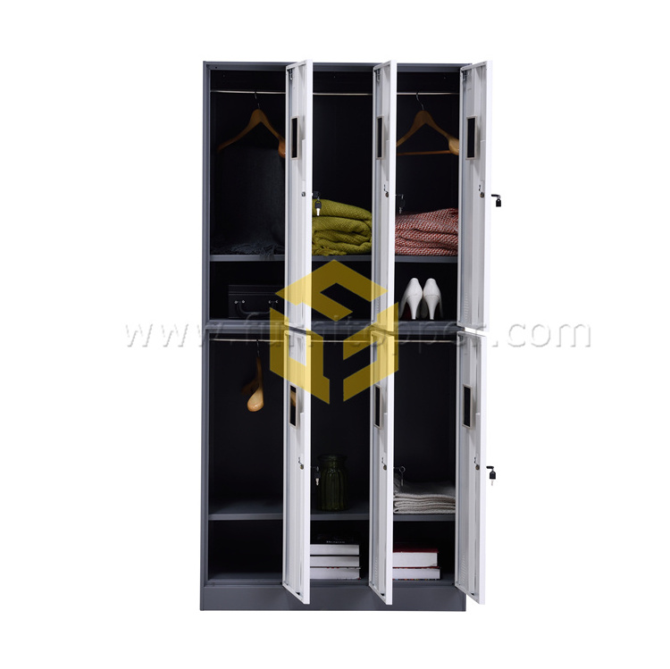 Office Furniture Steel Almirah with Locker School Gym Dressing Room   Metal Locker with Mirror