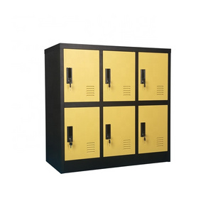 6 Door Steel Mini Storage Locker Children Room Storage Cabinet Office Small Stuff Storage Metal Low Cabinet