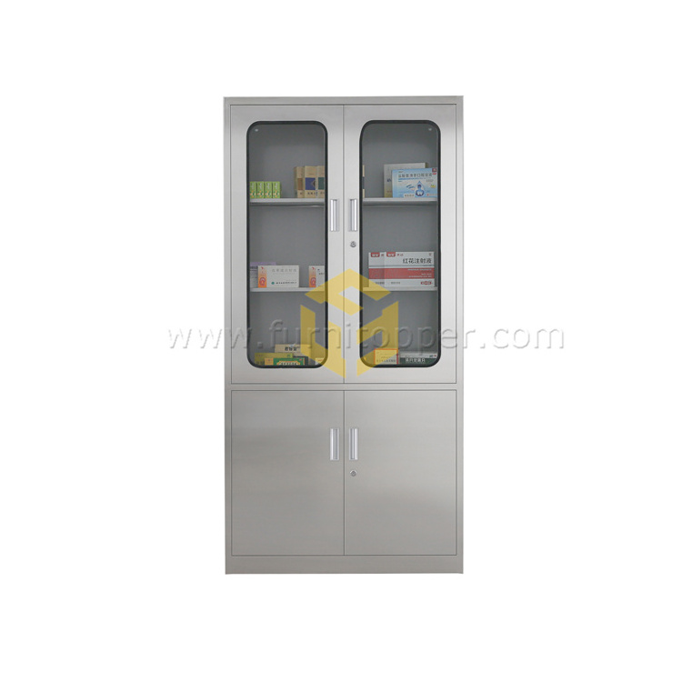 Clinic Hospital Pharmacy Stainless Steel Medicine Cabinet Office Metal File Cabinet