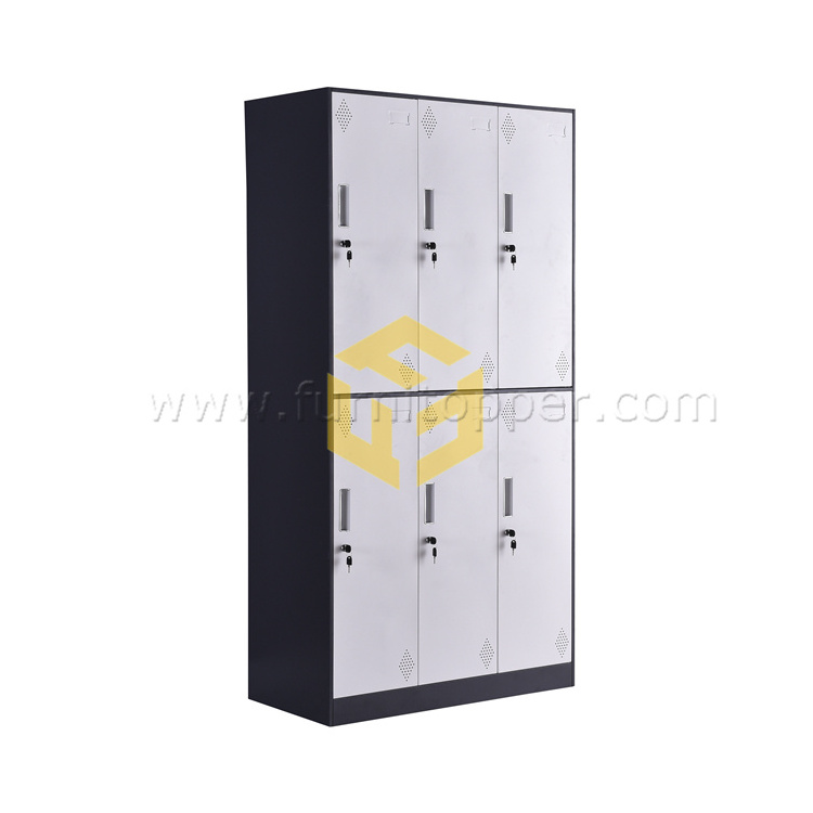 Office Furniture Steel Almirah with Locker School Gym Dressing Room   Metal Locker with Mirror