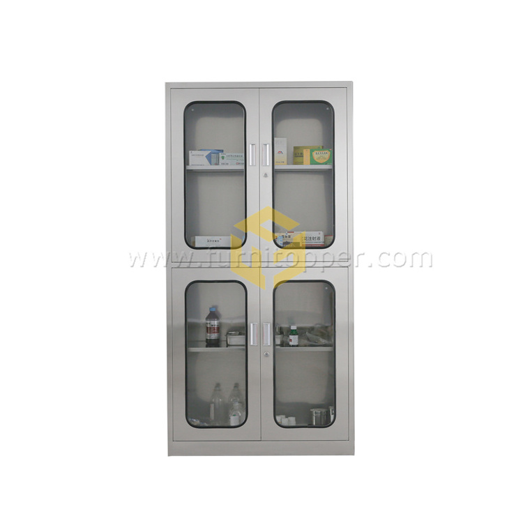 Clinic Hospital Pharmacy Stainless Steel Medicine Cabinet Office Metal File Cabinet