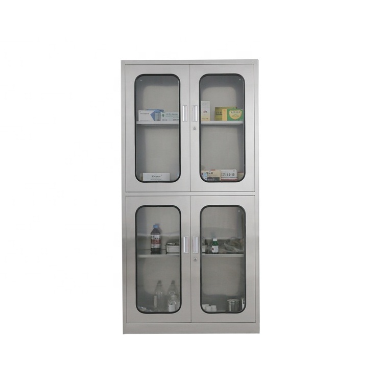 Clinic Hospital Pharmacy Stainless Steel Medicine Cabinet Office Metal File Cabinet