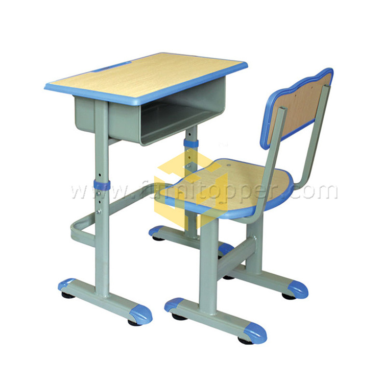 Height Adjustable Children's Table and Chair Set School Library Single Study Table Student Desk for Kids Homework