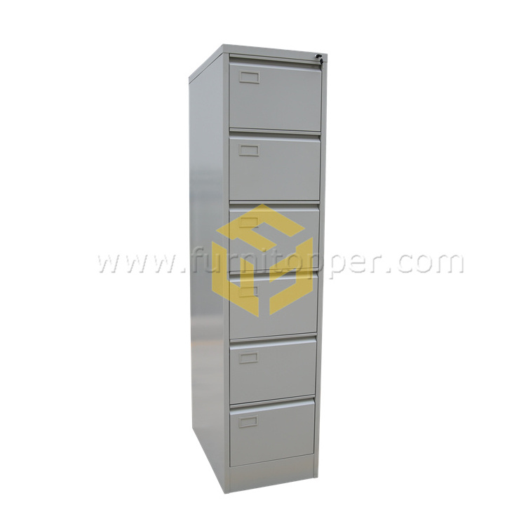 Deep Vertical Steel File Cabinet 6 Drawer Metal File Cabinet for A4 Legal/Letter