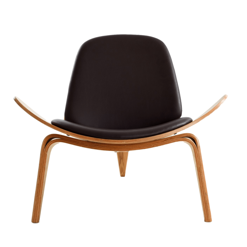 Bentwood Black Lounge shell Chair CH07 Living Room Hans Wegner Style Wing Smiling Three-legged Shell Wood Chair WD-1350