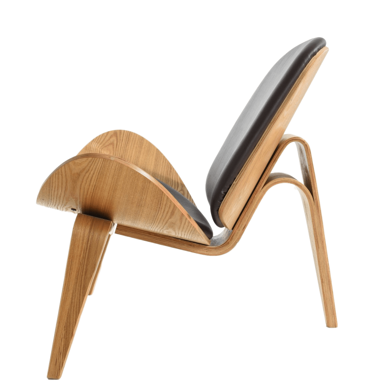 Bentwood Black Lounge shell Chair CH07 Living Room Hans Wegner Style Wing Smiling Three-legged Shell Wood Chair WD-1350