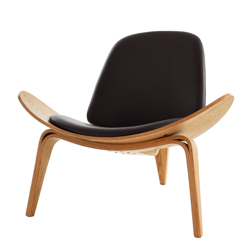 Bentwood Black Lounge shell Chair CH07 Living Room Hans Wegner Style Wing Smiling Three-legged Shell Wood Chair WD-1350