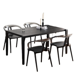 STARWAY Wholesale Dining Table Set 4 Chairs Stackable Plastic Dining Chair PP and PC combination Armchair DC-S022A