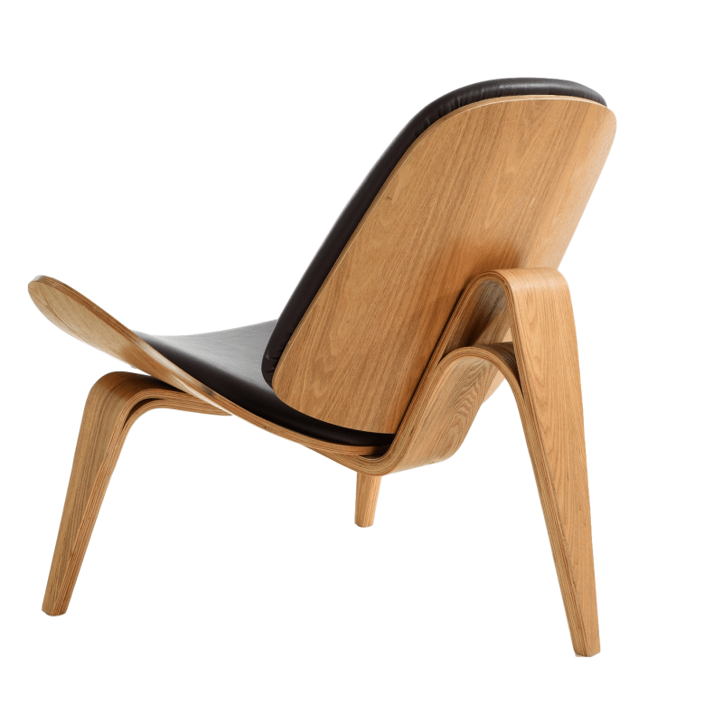 Bentwood Black Lounge shell Chair CH07 Living Room Hans Wegner Style Wing Smiling Three-legged Shell Wood Chair WD-1350