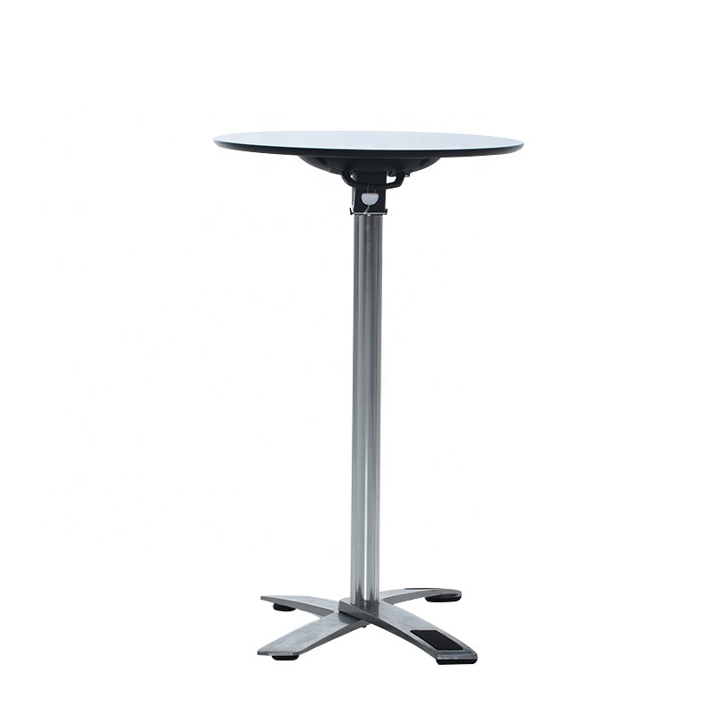 Modern patio furniture foldable high top bar table aluminum base outdoor cocktail club table