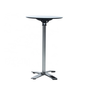 Modern patio furniture foldable high top bar table aluminum base outdoor cocktail club table