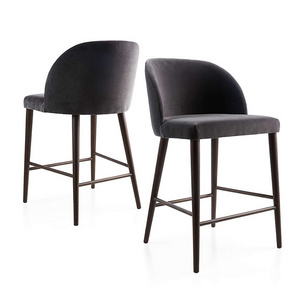 Modern Customized Furniture Dining Room Restaurant Kitchen Counter High Chairs Velvet Bar Stool