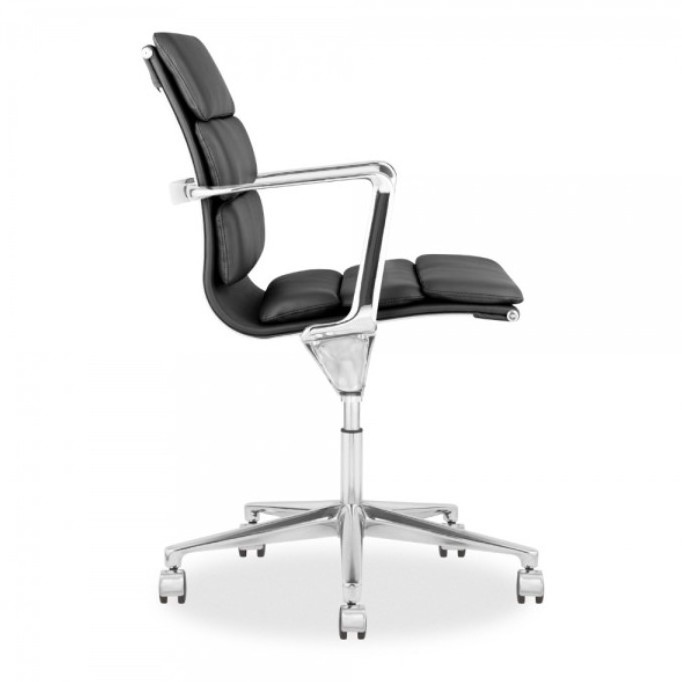 AuroraAegis chrome and black low back office chair