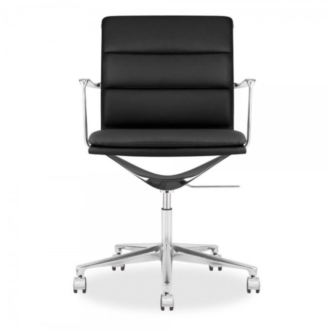 AuroraAegis chrome and black low back office chair