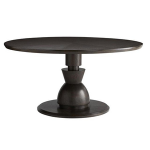 Black Finish Round Dining Table Modern Restaurant Furniture Solid Wood Round Dining Table Top