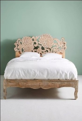 Mango Wood bed With Hand Carved Custom Solid Wood Double Storage King Bed Bedroom Furniture