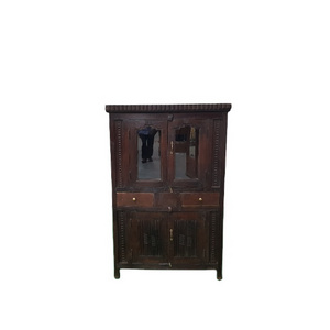 Door Cabinet Showcase, Antique Display Cabinet Assorted Availability Vintage Teak Wood Furniture Glass Living Room Furniture