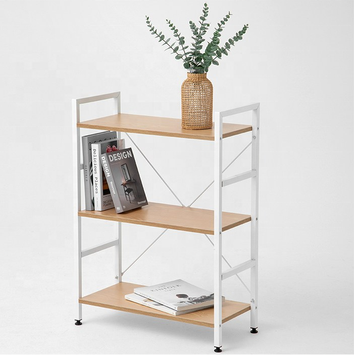 Wholesale Small Open Storage Rack Commercial 3 Shelf Office Wooden Bookshelf for Bedroom