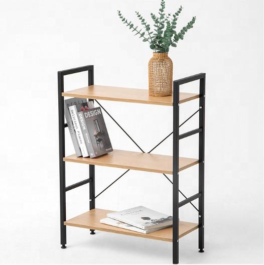 Wholesale Small Open Storage Rack Commercial 3 Shelf Office Wooden Bookshelf for Bedroom