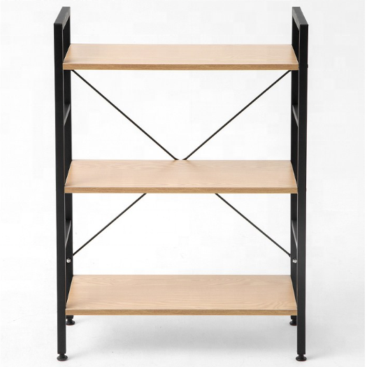 Wholesale Small Open Storage Rack Commercial 3 Shelf Office Wooden Bookshelf for Bedroom