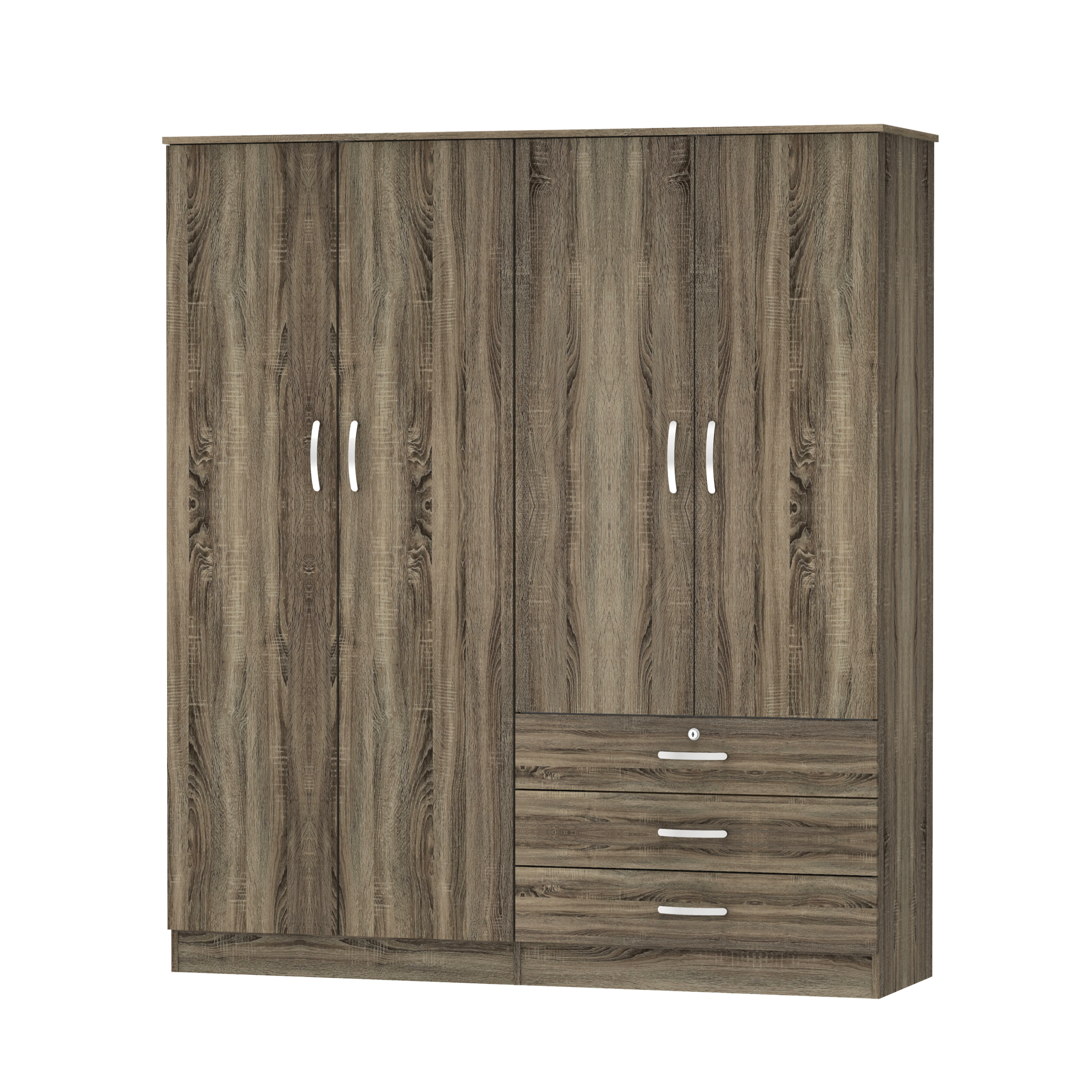 Modern Wardrobe Clothes Wooden Shelf and Drawer for Bedroom Furniture Made in Malaysia 1204