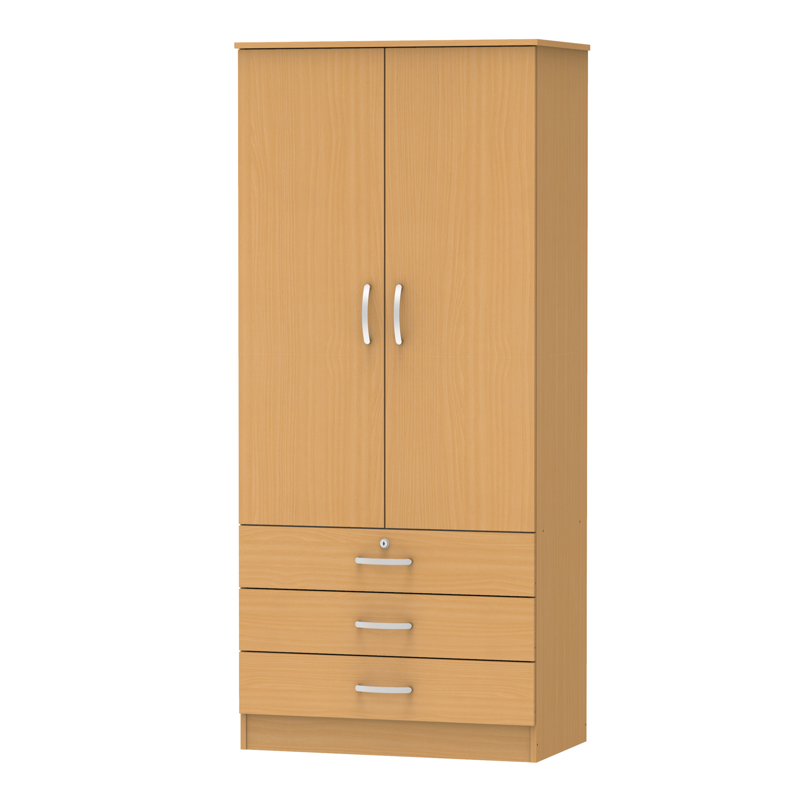 Hot Selling Standard Size 2 Door 3 Drawers Wardrobe Made In Malaysia 1202