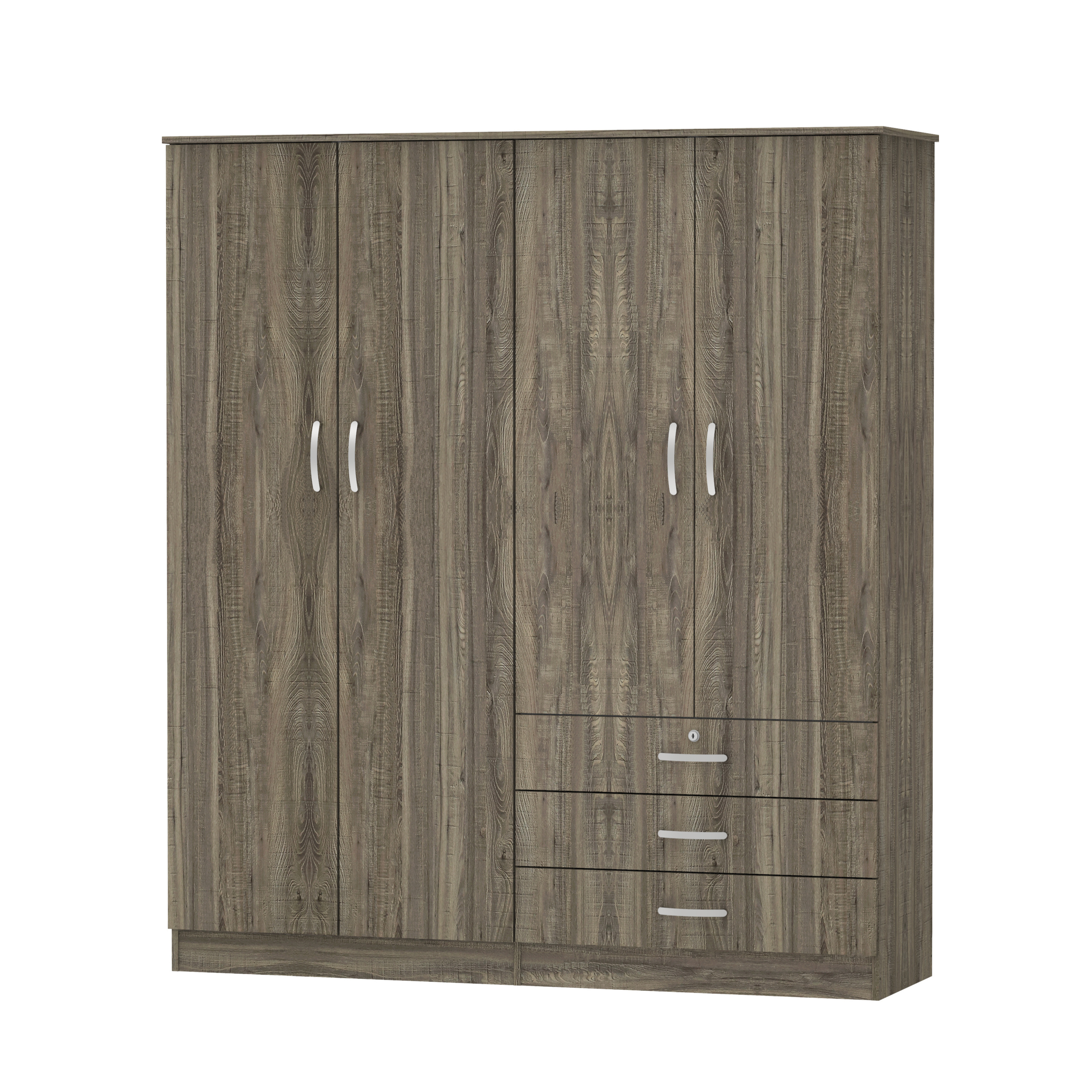 Modern Wardrobe Clothes Wooden Shelf and Drawer for Bedroom Furniture Made in Malaysia 1204