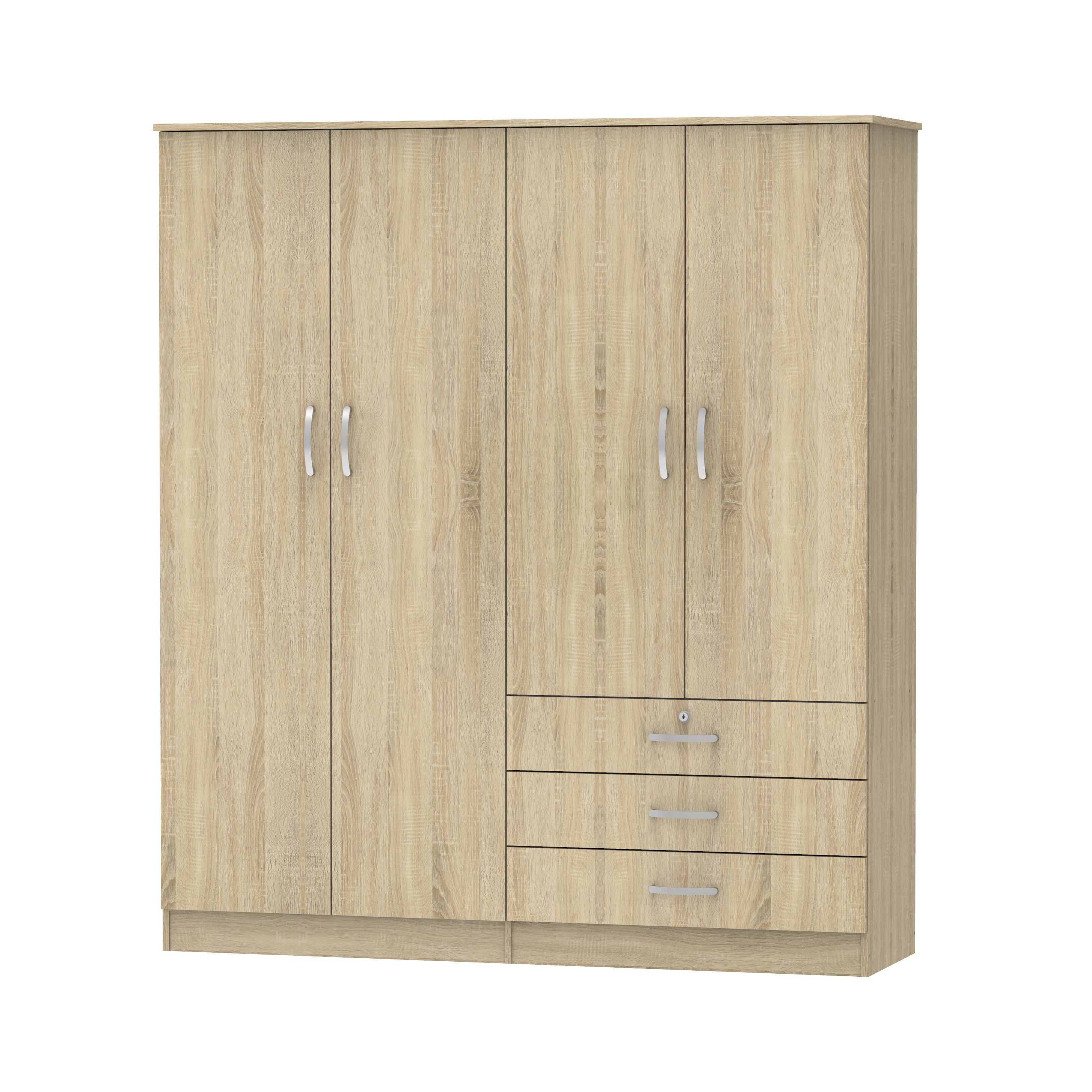 Modern Wardrobe Clothes Wooden Shelf and Drawer for Bedroom Furniture Made in Malaysia 1204