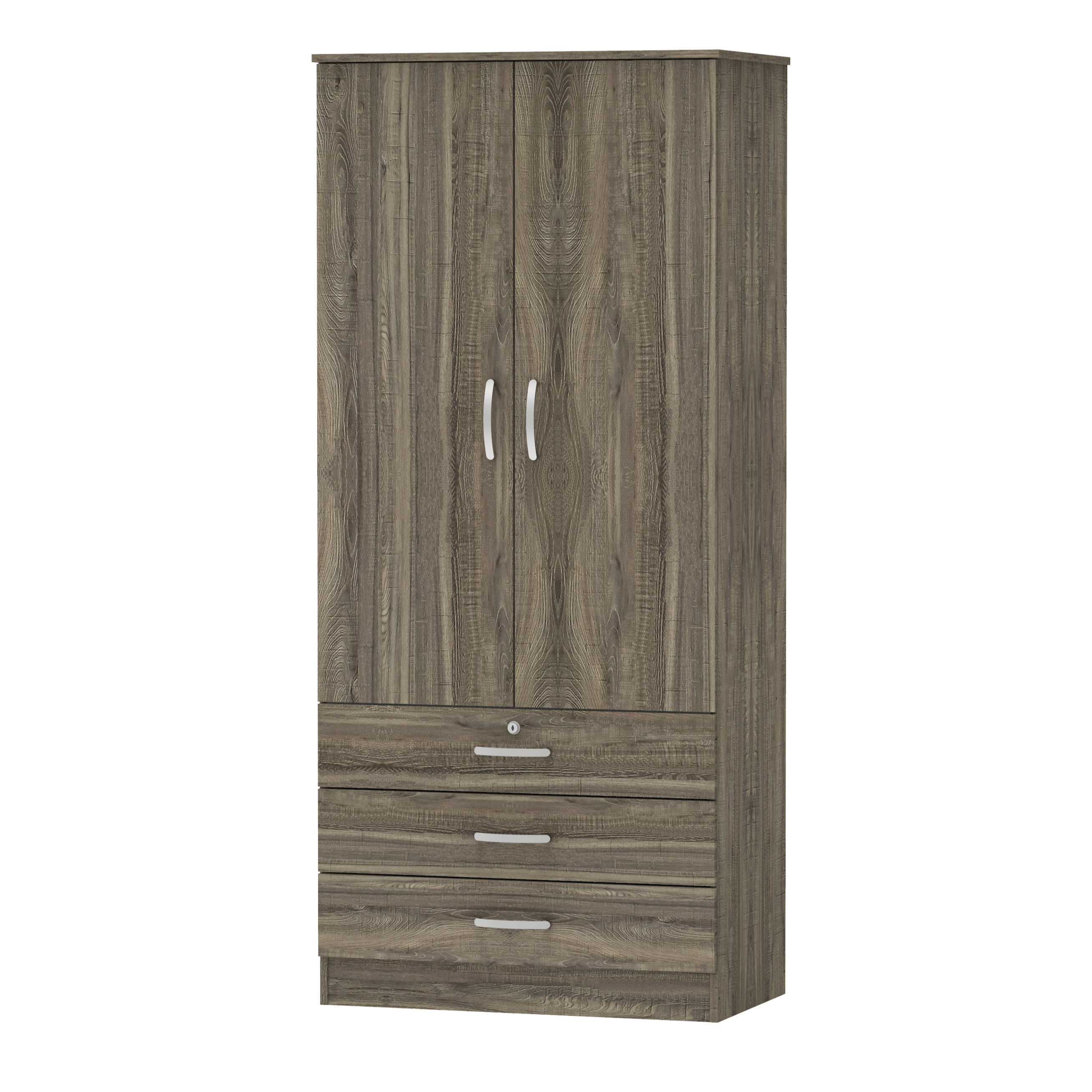 Hot Selling Standard Size 2 Door 3 Drawers Wardrobe Made In Malaysia 1202