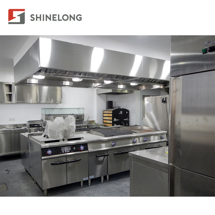 Shinelong Stainless Steel Kitchen Supplies Work Table / Sink / Cabinet / Hood / Floor Drain Restaurant Kitchen Equipment