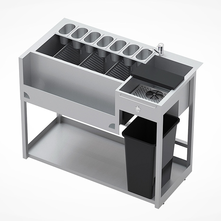 Stainless Steel Cocktail Bar Counter Customization Milk Tea Shop Counter Design Equipment Bubble Tea Counter