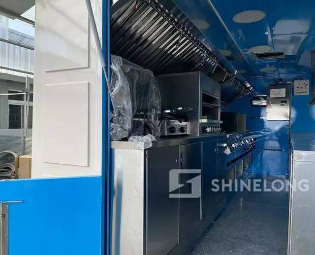 Stainless Steel Bus Deep Fryer Fast Food Trucks Street Mobile Food Trailer with Full Kitchen Equipments