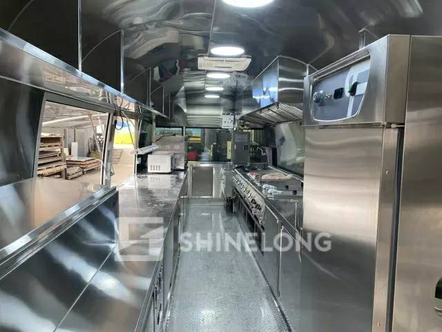 Stainless Steel Bus Deep Fryer Fast Food Trucks Street Mobile Food Trailer with Full Kitchen Equipments