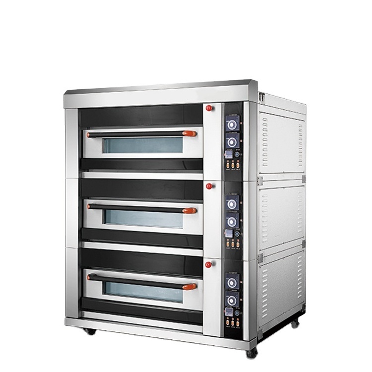 Commercial 3 Layer 6 Tray Electric Industry Bakery Baking Deck Oven / Pizza Oven For Sale