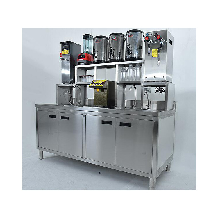 Stainless Steel Cocktail Bar Counter Customization Milk Tea Shop Counter Design Equipment Bubble Tea Counter