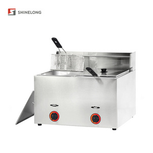 Gas Two Tank KFC Broasted Chicken Deep Fryer Commercial Machine