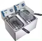 Shinelong Electrical Deep Fryer 4L+4L Table Top Stainless Steel French Fries Machine 2 Tank 2 Basket Potato Chip Fryer