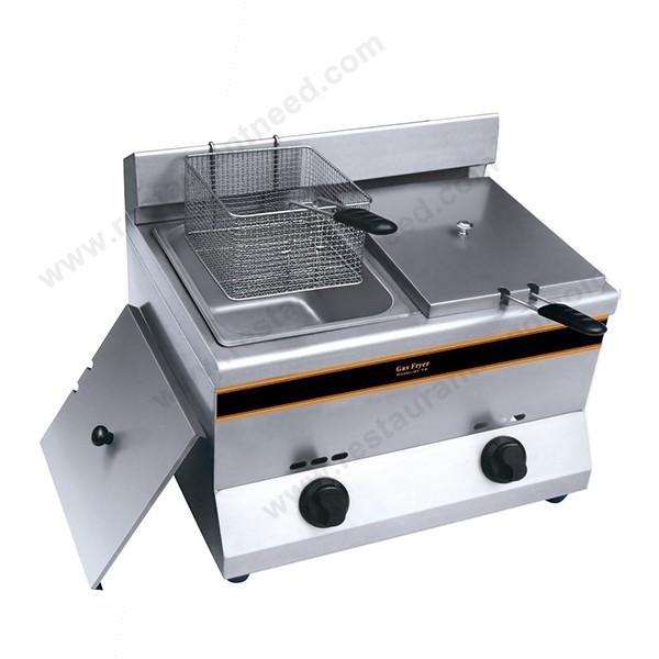 Commercial Freestanding Fish and Chips 1-Tank 2-Basket Automatic Deep Fryer