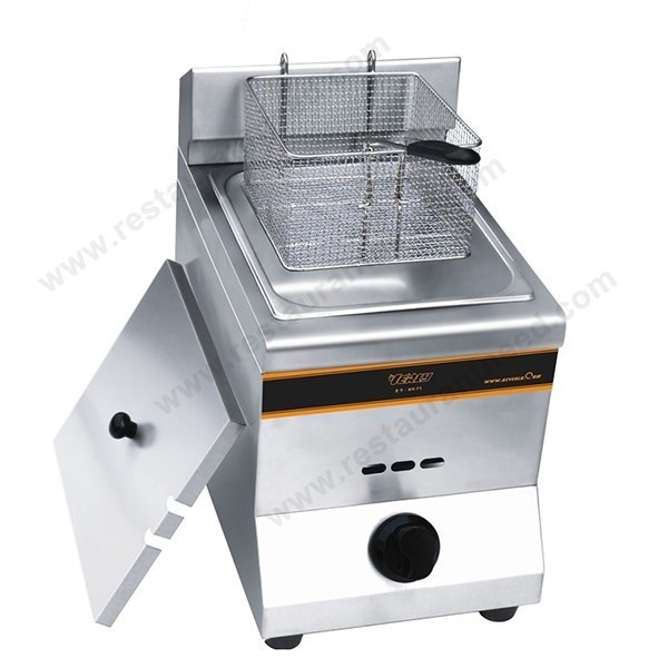 Commercial Freestanding Fish and Chips 1-Tank 2-Basket Automatic Deep Fryer