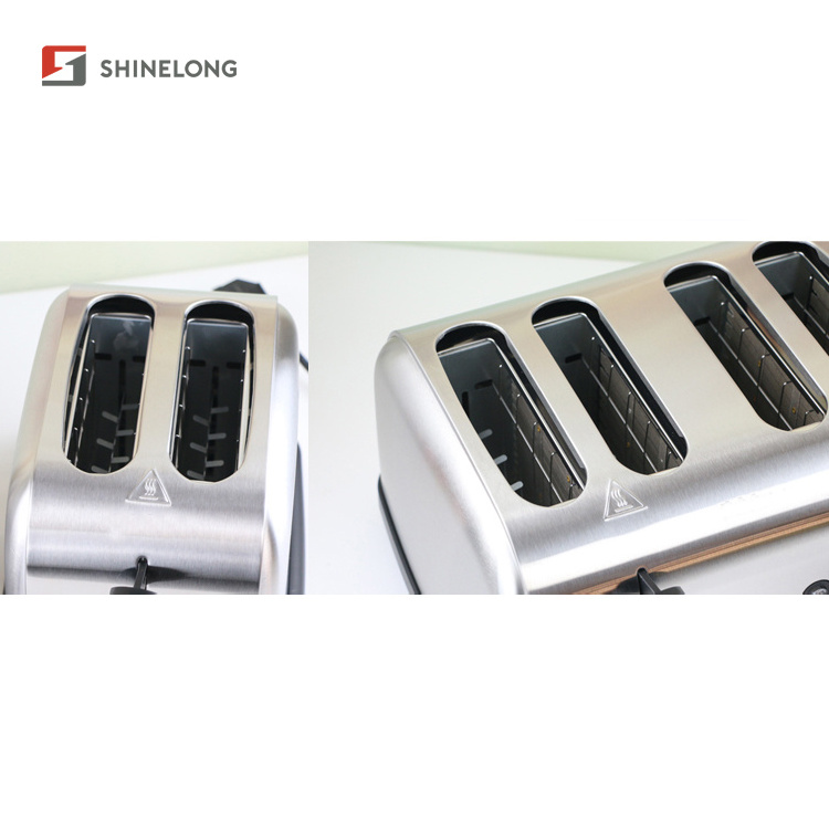 4 Slice Bread Toaster Stainless Steel Electric Automatic matic Pop-Up Breakfast Sandwich Toaster