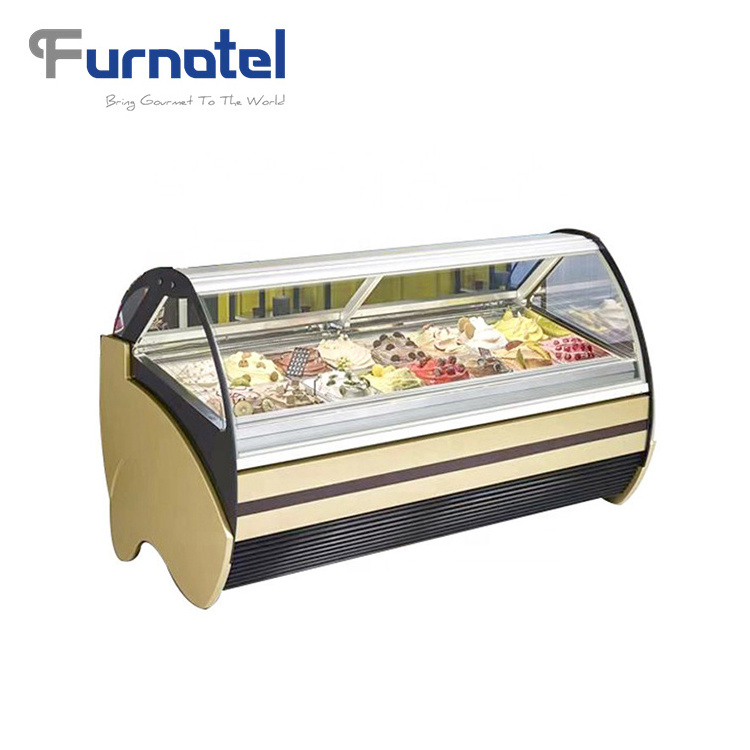 Ice Cream Display Refrigerator Gelato Ice Cream Showsace Display Freezer