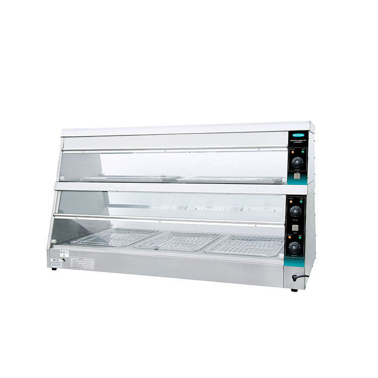 Commercial Food Display Warmer Showcase Stainless Steel Hot Food Display Warmer