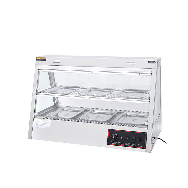 Commercial Food Display Warmer Showcase Stainless Steel Hot Food Display Warmer